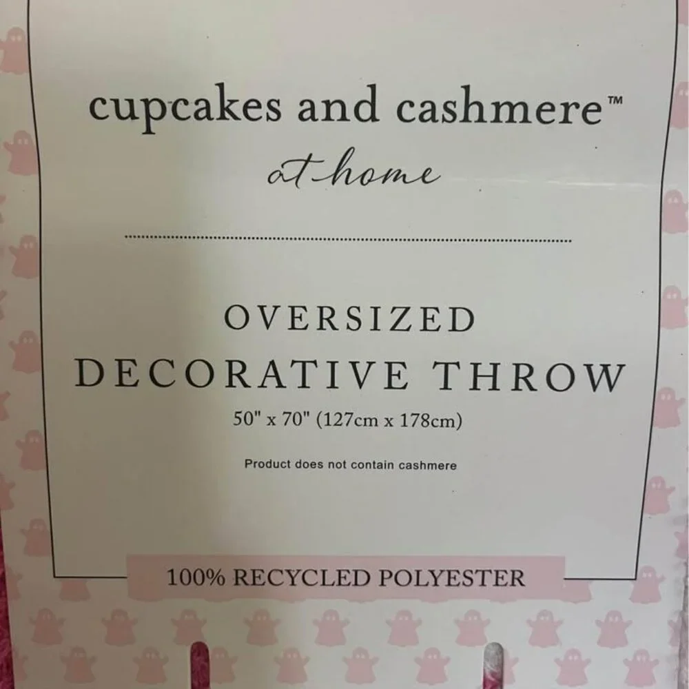 Cupcakes and Cashmere Viral Ghost Blanket - Pink and White Reversible - Set of 2